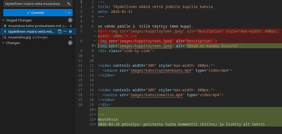 tässä on screenshot mitä tapahtuu kun tulee uusi postaus tai vaikkapa muutos. Ei oo vaikeaa. Kissalle terkut.